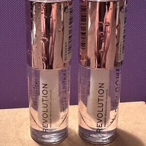 NEW 2 Pack Makeup Revolution Hydra Bomb Lip Gloss "Element" Clear Plumping Vegan